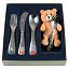 Set de Cubiertos Infantiles de Acero Inoxidable con Oso de Peluche - Color y Diversión en Cada Comida